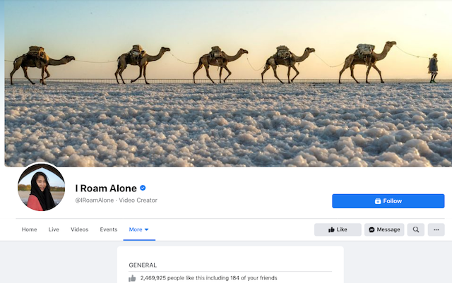 ตัวอย่าง Influencer ที่นำเสนอคอนเทนต์การท่องเที่ยว บน Facebook : I Roam Alone