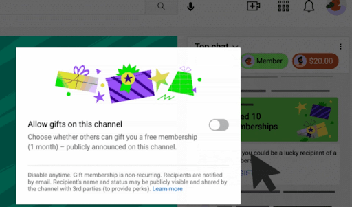 การส่งต่อ Memberships ของ YouTube Channel Memberships